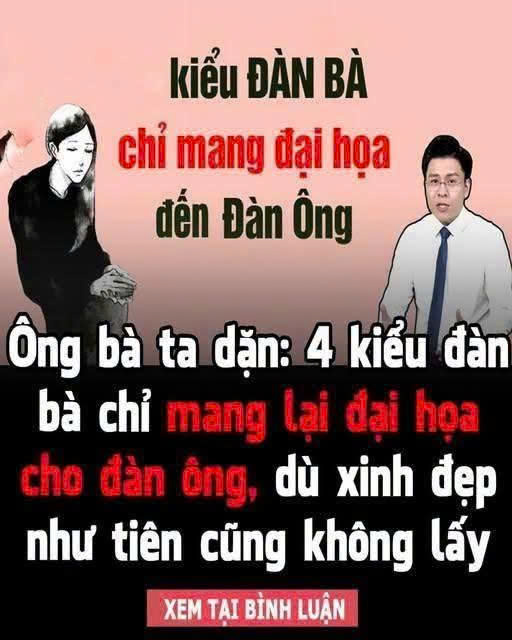 4 kiểu đàn bà chỉ mang lại đại họa cho đàn ông, dù xinh đẹp như tiên cũng không lấy